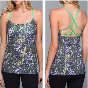 Lululemon Dancing Warrior Floral Tank Top Purple Green